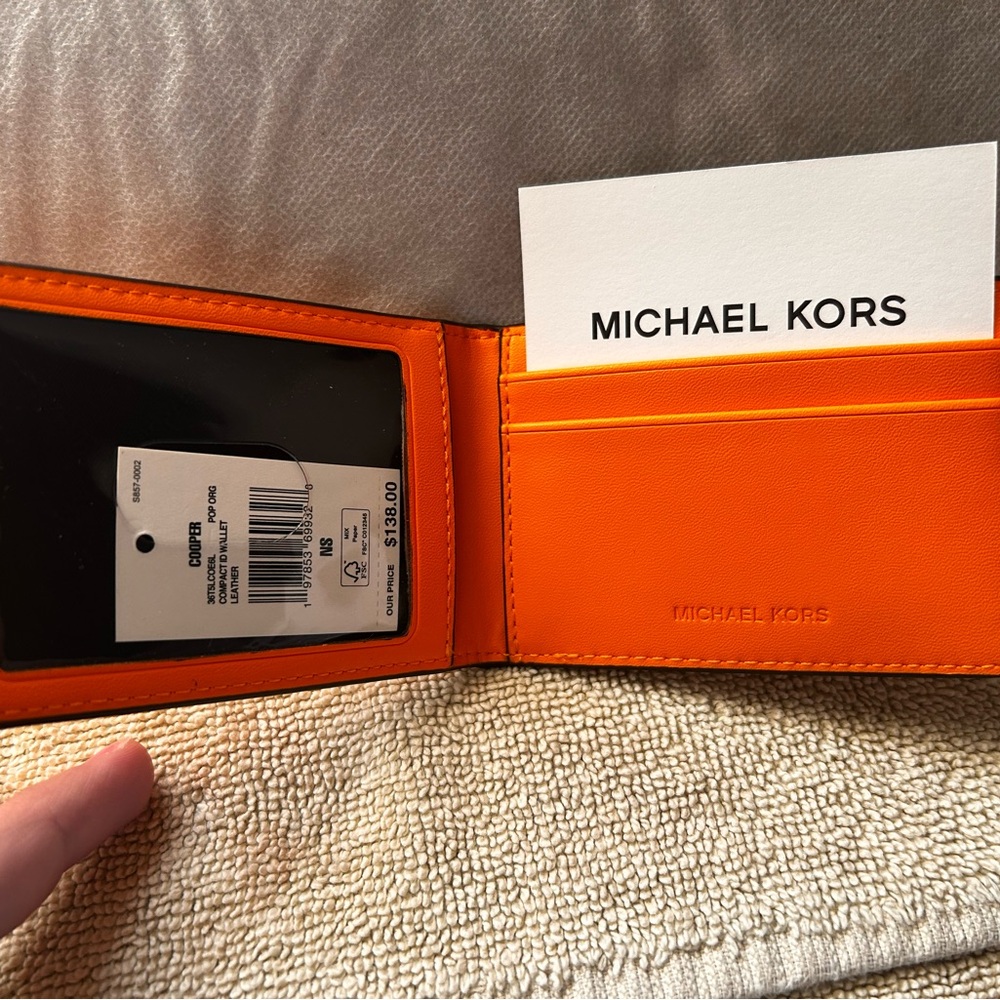 Michael Kors Bright Orange Card Holder - Picture 1 of 3